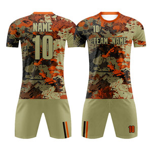 ชุดฟุตบอลชายแบบกำหนดเองสำหรับเยาวชน เสื้อ กางเกงขาสั้น ชุดกีฬาฝึกซ้อม โลโก้สั่งทำได้ ชุดกีฬาสำหรับผู้ใหญ่ 1 ชุด - Product Image 4