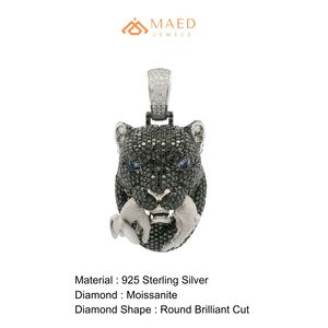 Colgante de Pantera Negra con Moissanita y Baño de Plata, Estilo Hip Hop Iced Out, Amuleto Animal, Collar de Lujo con Brillo, Joyería para Hombres y Mujeres, Regalo - Product Image 6