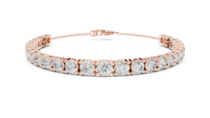 AFFORDABLE LAB GROWN CUT DIAMOND BRACELET <b>SET</b> 18KT SOLID ROSE <b>GOLD</b> RHODIUM PLATED LUXURY CERTIFIED DAILY/Office WEDDING - Product Image 4