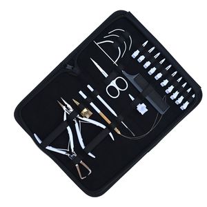 Hair Extension Tools Kit Microbeads Crimping Remover Plier Hook Loop Wire Thread Scissor <b>Needle</b> Clips Finger Comb <b>Case</b> Salon - Product Image 1