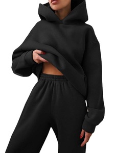Ensemble deux pièces décontracté automne-hiver : sweat-shirt à manches longues épaissi et pantalon – Meilleure vente - Product Image 1