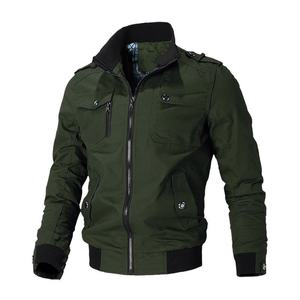 Veste bomber coupe-vent pour homme SPORTERIA INDUSTRY, col montant, fermeture éclair, coupe slim décontractée, polyester, coton, toile, automne - Product Image 1