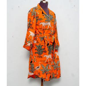 Chemise Kimono Bohème Mi-Longue pour Femme Indienne, en Coton Élégant, Vêtement de Nuit avec Ceinture à Nouer et Boutons Décoratifs, Coupe Ample et Confortable - Product Image 5