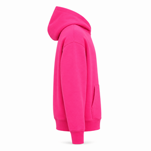 Sudadera con Capucha Premium Rosa Intenso sin Cordones, Corte Regular, Unisex, de Algodón y Felpa, Secado Rápido, Transpirable, Estilo Urbano, con Bolsillo Canguro - Product Image 5