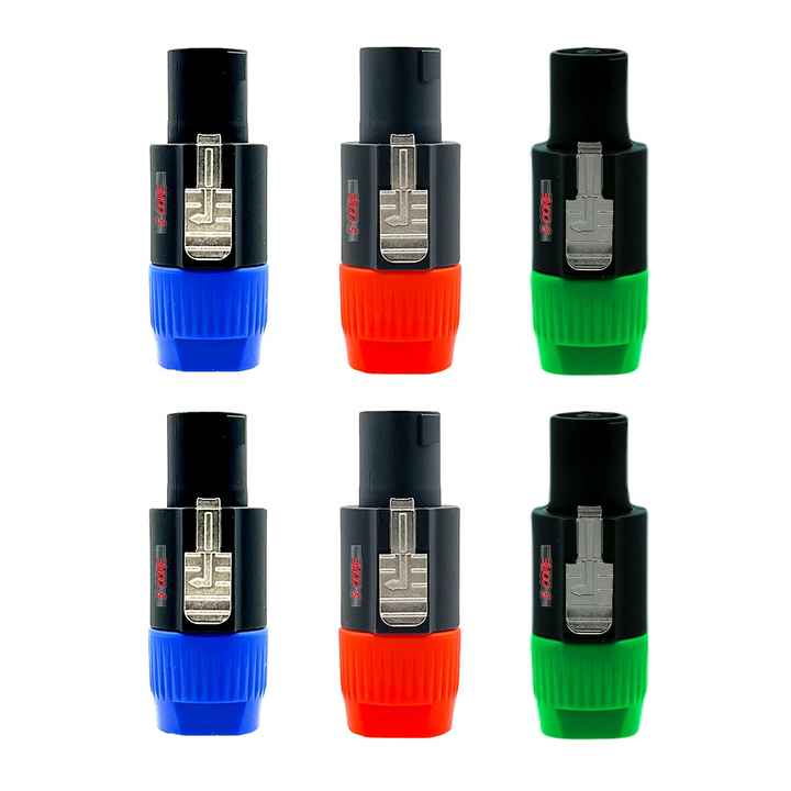 High Quality 6-Pack SPKN BGO Audio Jack Male Pin Adapter Audio & Video Connectors for Speakers