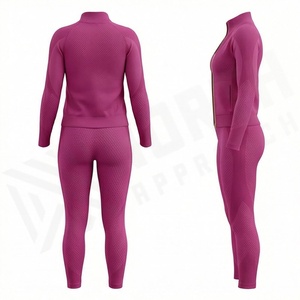 Conjunto de Yoga Sublimado de Tres Piezas para Mujer, Ropa Deportiva Cómoda, Talla Grande, Diseño Sólido, para Correr, Gimnasio y Deportes - Product Image 2