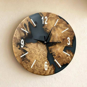 Reloj de Pared Moderno de Resina, Hecho a Mano con Resina Epoxi, Decorativo, con Movimiento de Cuarzo, Agujas Visibles, Movimiento Silencioso, Diseño de Dos Piezas - Product Image 6