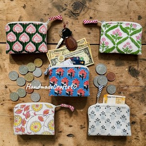 Floral Print Cotton <b>Coin</b> Pouch Mini Zipper Portable Change Purse Unisex Bohemian Style Multi-Functional <b>Wallet</b> - Product Image 6