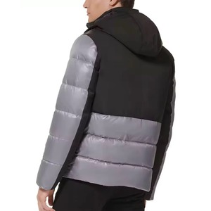 Custom <b>Men's</b> Hooded Down Puffer <b>Jacket</b> with Front Custom Logo <b>Lightweight</b> Classic Design Polyester Fiber Fill - Product Image 3
