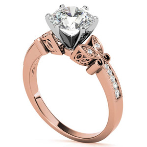แหวนทองคำแท้ 14k/18k ประดับเพชรทรงกลมเจียระไนแบบบริลเลียนท์ เพชรเลี้ยงในห้องปฏิบัติการ ดีไซน์โบราณแบบมิลเกรน สำหรับผู้หญิงและเด็กผู้หญิง - Product Image 3
