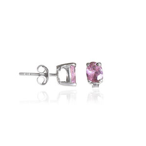 Pendientes de Zafiro Rosa Hechos a Mano en India, Joyería de Plata de Ley 925 para Mujeres y Niñas, para Usar en Ocasiones Especiales - Product Image 2