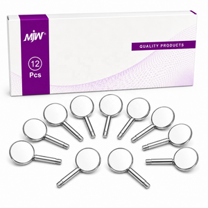 MJW Surgical Stainless Steel Dental <b>Mirror</b> Tops Set of 12 Pcs – Front Surface Replacement Mouth <b>Mirror</b> Heads – CE & ISO Approved - Product Image 3