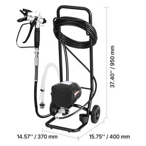 Spruzzatore di Vernice Airless ad Alta Pressione 650W 3000PSI con Spazzola per Pulizia, Tubo di Prolunga e Ugello - Uso Industriale - Product Image 5