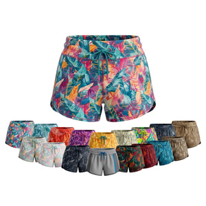 Stretch Comfortable Elastic Women High Waisted Custom Printed Gym Shorts OEM ODM <b>Pattern</b> Workout Yoga Running Fitness Shorts - Product Image 1