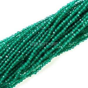 Natural Green Onyx Micro Faceted Round Beads 2MM Onyx Beads For Jewelry Making Wholesale Diamond Cut Faceted Loose Gemstone Bead - Product Image 1