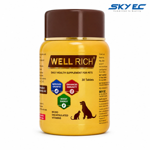 อาหารเสริมสุขภาพสำหรับสุนัขและแมว ยี่ห้ออินเดียนซัพพลายเออร์ เวลริช 30 เม็ด วิตามินเสริมสร้างภูมิคุ้มกัน พลังงาน โปรไบโอติก และกรดอะมิโน สำหรับสัตว์เลี้ยง ใช้ได้ทุกวัน - Product Image 1