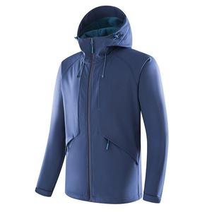 Vestes softshell personnalisées, automne, couleur unie, à capuche, en polaire, coupe-vent pour homme, imperméable - Product Image 3