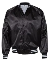 Blouson Bomber Noir Personnalisable pour Homme – Fermeture Éclair, Doublure Satinée, Toile et Polyester – Vêtement d'Hiver Écologique