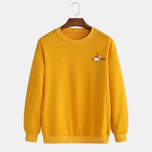 Sweat-shirt graphique à col rond en molleton épais avec imprimé poitrine chien Corgi mignon, pull unisexe, vente en gros - Product Image 1
