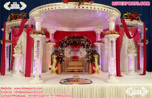 Éblouissant Delizio Fibre Piliers Mariage Mandap Rêveur Mariage Indien Mandap Configuration Mariage Hindou Golden Mandap Décoration USA - Product Image 2