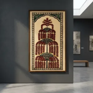 Handmade Traditional Wall Art <b>Frame</b> | Ethnic Floral <b>Painting</b> <b>for</b> Home Decor | Vintage Wooden Framed Artwork - Product Image 5