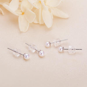 Boucles d'oreilles en argent S925 avec perles d'eau douce de Zhuji pour femmes, petites boucles d'oreilles de haute qualité avec aiguilles anti-obstruction, soin des oreilles - Product Image 1