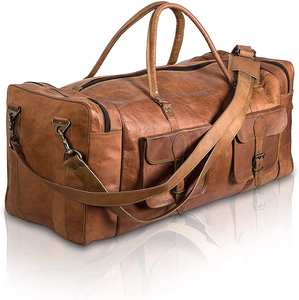 Large 32 Inch Duffel Bags for Men <b>Holdall</b> Leather Travel Bag/ Overnight Gym Sports <b>Weekend</b> Bag/Custom Travel Bag in Wholesale - Product Image 1