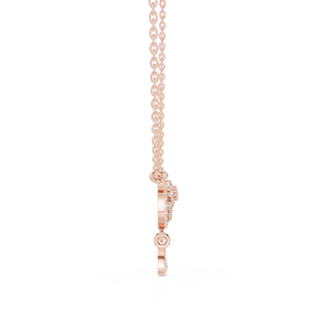 Collar con Colgante de Halo Floral de Diamantes Cultivados en Laboratorio en Oro Rosa de 18K con Gota de Pera, Joyería Nupcial de Lujo para Mujer - Product Image 3