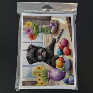 Affenpinscher Tarjetas de felicitación de Pascua Paquete de 8 Whimsical A7 Tamaño 5x7 Tarjetas de notas en blanco con sobres para decoraciones y notas - Product Image 3