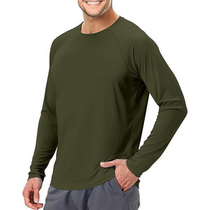 Camiseta informal de manga larga para hombre, camiseta lisa de algodón, uso diario - Product Image 4
