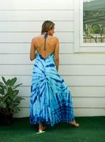 Collection été Elégant Tie-Dye Long Maxi Dress Sleeves Stylish Beach Look Spaghetti Strips Sweet Sun Style Prix de gros