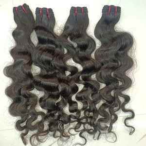 Extensions de cheveux naturels indiens Remy de qualité supérieure, ondulés, double trame machine, trame invisible, pour toutes les couleurs - Product Image 1