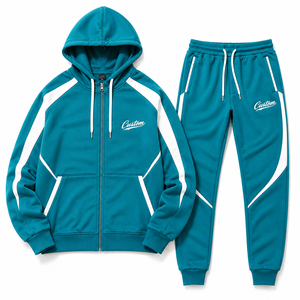Wholesale Custom Men's Cotton Hooded Tracksuit Set Casual Athletic Jogging Suit Sportswear OEM Training Tracksuit - Product Image 4