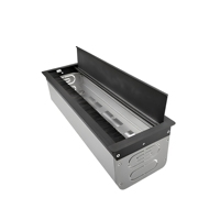 Nouvelle Conception Boîtier de Prise de Table Industriel Anti-Poussière en Alliage d'Aluminium avec Anneau de Fixation, Protection Enfants, Installation Facile pour Ordinateur