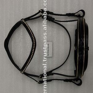 Bride de cheval de bande de front de perle de cuir de brevet. - Product Image 2