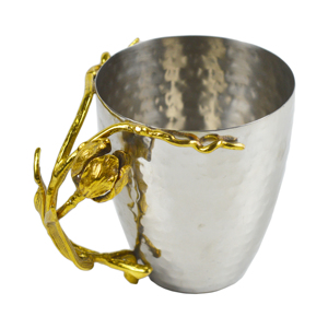 Verre à boire design du XXIe siècle, combinaison argent et or, décoration intérieure, design pour restaurants et hôtels, verre de table - Product Image 1