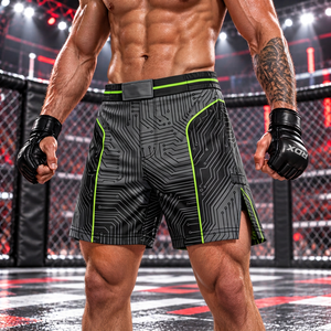 Custom MMA Uniform Lightweight Performance <b>Shorts</b> with Hook Closure for Amateur Fight Teams - Product Image 3