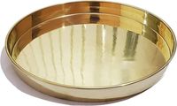 Ensemble de service à dîner Thali en laiton poli de qualité export, moderne, réutilisable, avec incrustation dorée et gravure, écologique, compatible lave-vaisselle