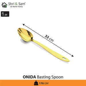 Onida Utensils Small 0.0g Stainless Steel Basting Spoon with Gold PVD Coating - Product Image 1