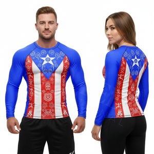 T-shirt de compression 100 % polyester à manches longues avec logo personnalisé, vente en gros, pour fitness, entraînement, vêtements de sport polyvalents, protection anti-UV pour homme - Product Image 3