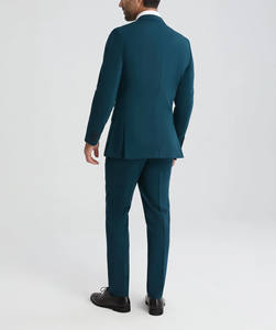 Costume formel pour homme de couleur turquoise, fabriqué au Pakistan, sur mesure, élégant et moderne, coupe ajustée, costume 2 pièces pour mariage - Product Image 2