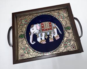 Bandeja de Madera Ecológica con Diseño Impreso, Acabado Natural, para una Vida Sostenible, Bandeja de Servicio al por Mayor - Product Image 1