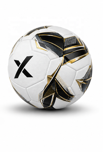 Ballon de football laminé personnalisé X |   Blanc Noir Or |   Logo X |   Fabricant OEM ODM |   Design haut de gamme |   Qualité supérieure - Product Image 3