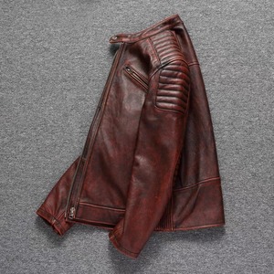 High Quality Custom Coated Black Genuine <b>Leather</b> Letterman Varsity <b>Jacket</b> with Stand Collar and Front Logo for <b>Men</b> - Product Image 3