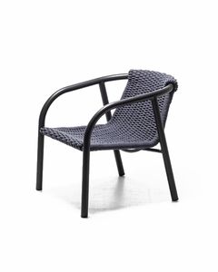 Chaise longue moderne et d'extérieur avec structure métallique et tissage pour jardin de luxe, maison, balcon et hôtels - Product Image 3