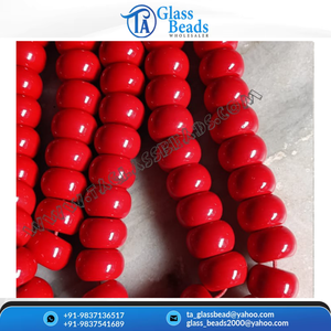 Cuentas de vidrio de coral rojo personalizadas, opacas, en forma de rondel, sueltas, espaciadoras, para la fabricación de pulseras étnicas tribales DIY, venta al por mayor a granel - Product Image 6