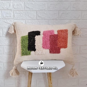 Fashionable Boho Tufted Pillow Cover Hot Selling Unique Handwoven Decorative Throw Pillow Custom Design With Tassel - Product Image 1