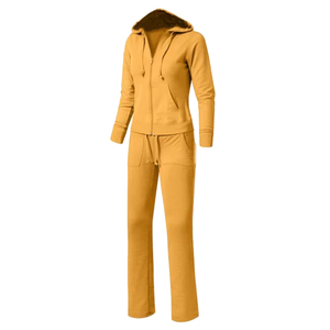 Premium Quality Two Piece Women's Fleece Tracksuit Set Full Sleeve Stand Collar Zipper Sweatshirt and Pants Solid Color Casual - Product Image 2