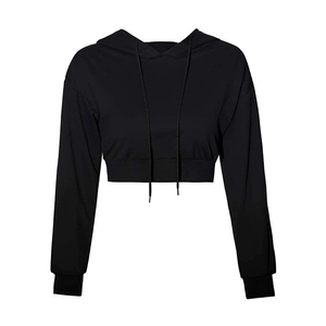 Sweat-shirt à capuche pour femme, 100% coton, anti-rétrécissement, manches longues, couleur unie, style streetwear décontracté, tissu tricoté, été - Product Image 1