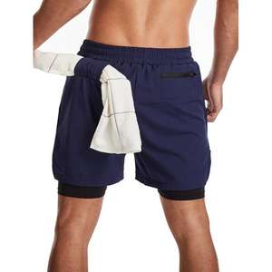 กางเกงวิ่งขาสั้นผู้ชายคุณภาพพรีเมียม ผ้าลูกไม้เนื้อแน่น สำหรับออกกำลังกาย ผิวสัมผัสนุ่มสบาย กระชับพอดีตัว แห้งเร็ว ระบายอากาศได้ดี - Product Image 1